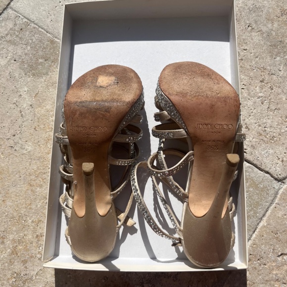 Jimmy Choo Rhinestone Strappy Heels - Picture 5 of 6
